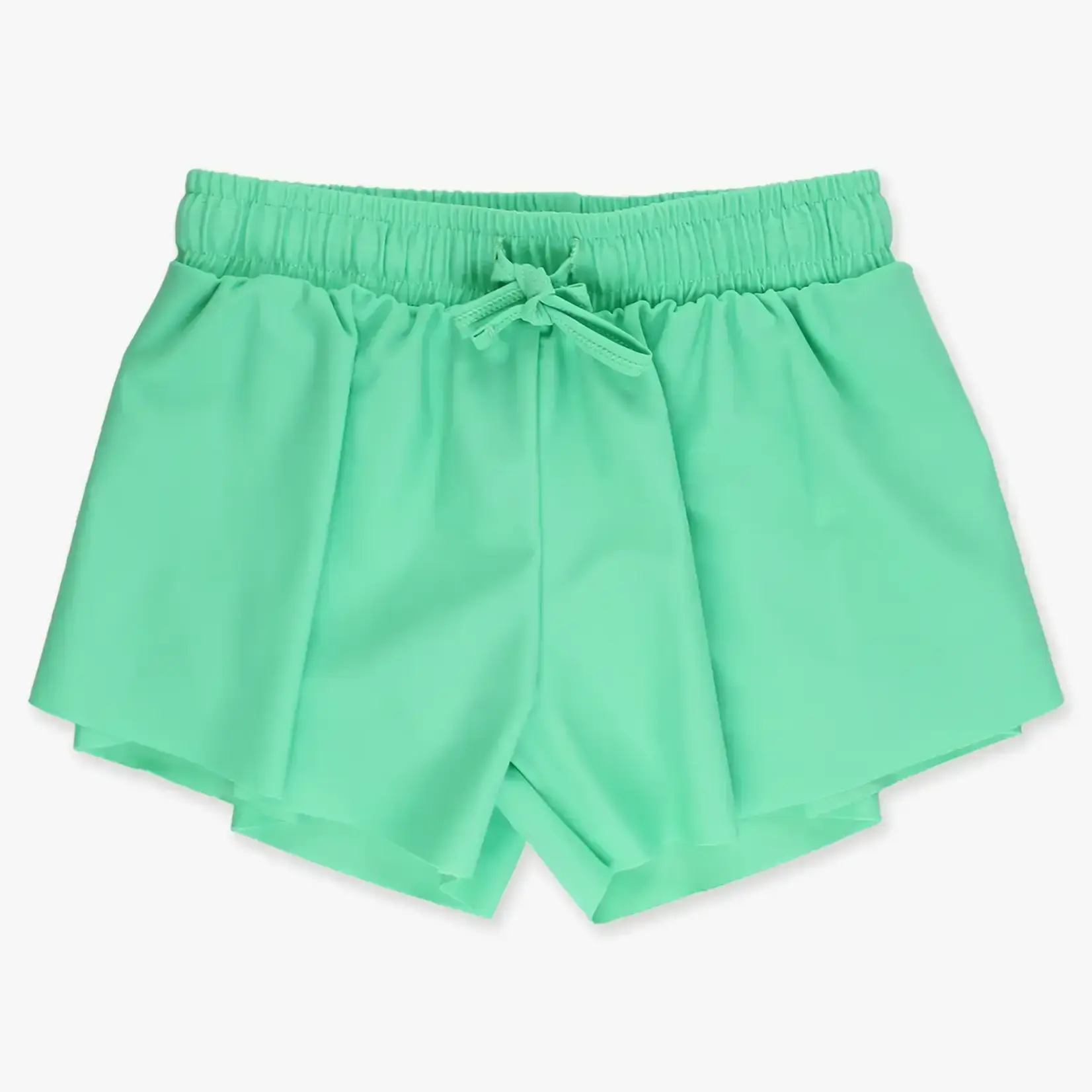 RuffleButts Girls Active Butterfly Shorts - Spring Green