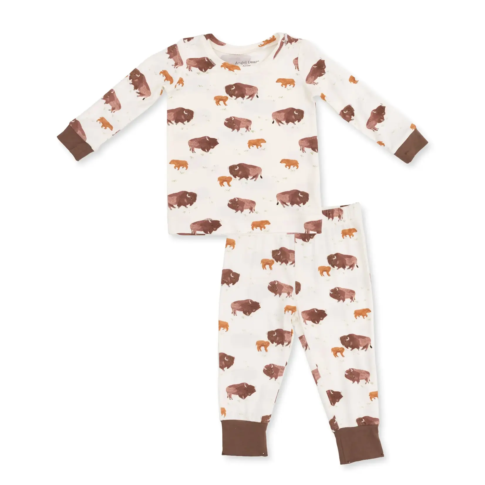 Angel Dear L/S Loungewear Baby Set | American Buffalo Bison