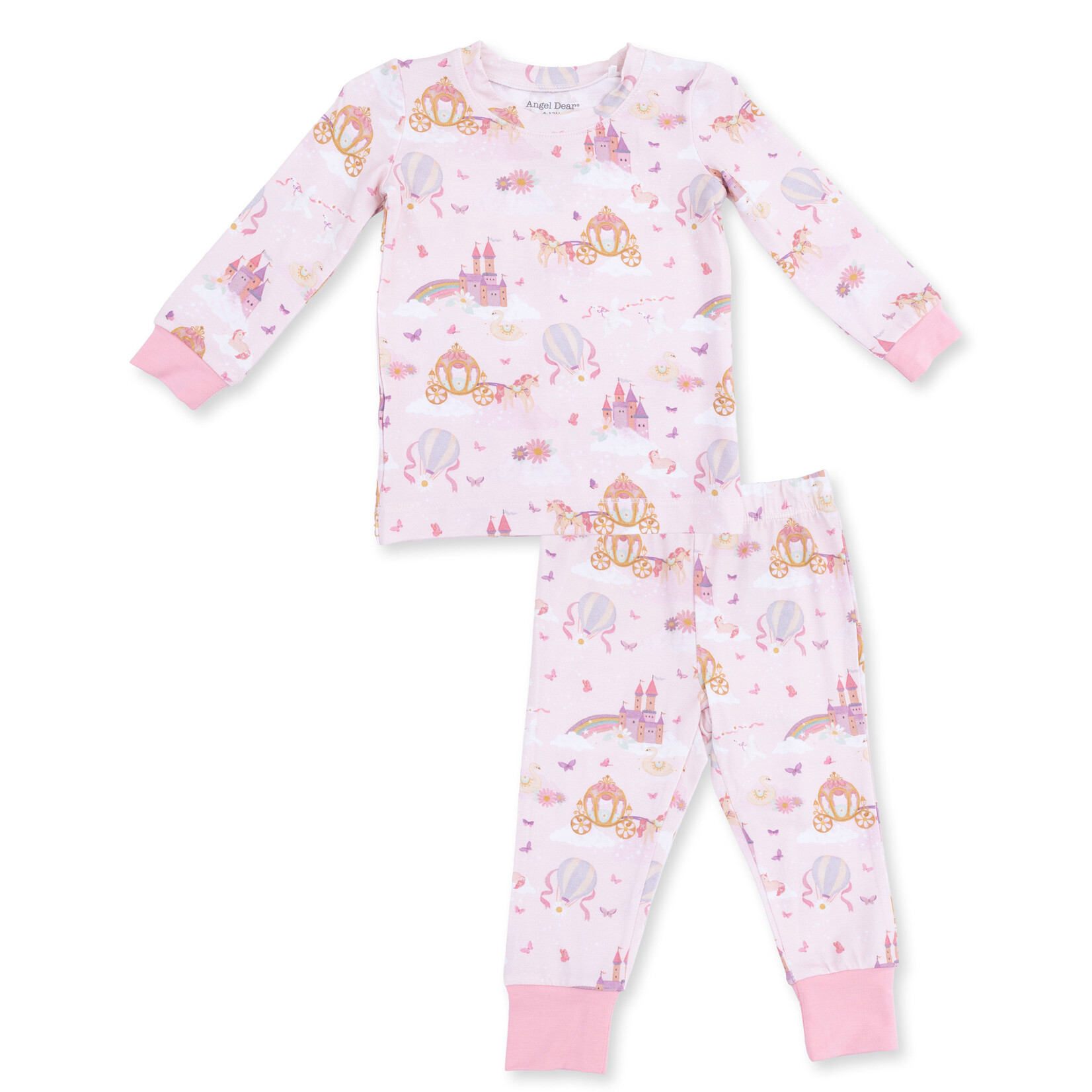 Angel Dear L/S Loungewear Short Set | Princess Unicorns and Castle