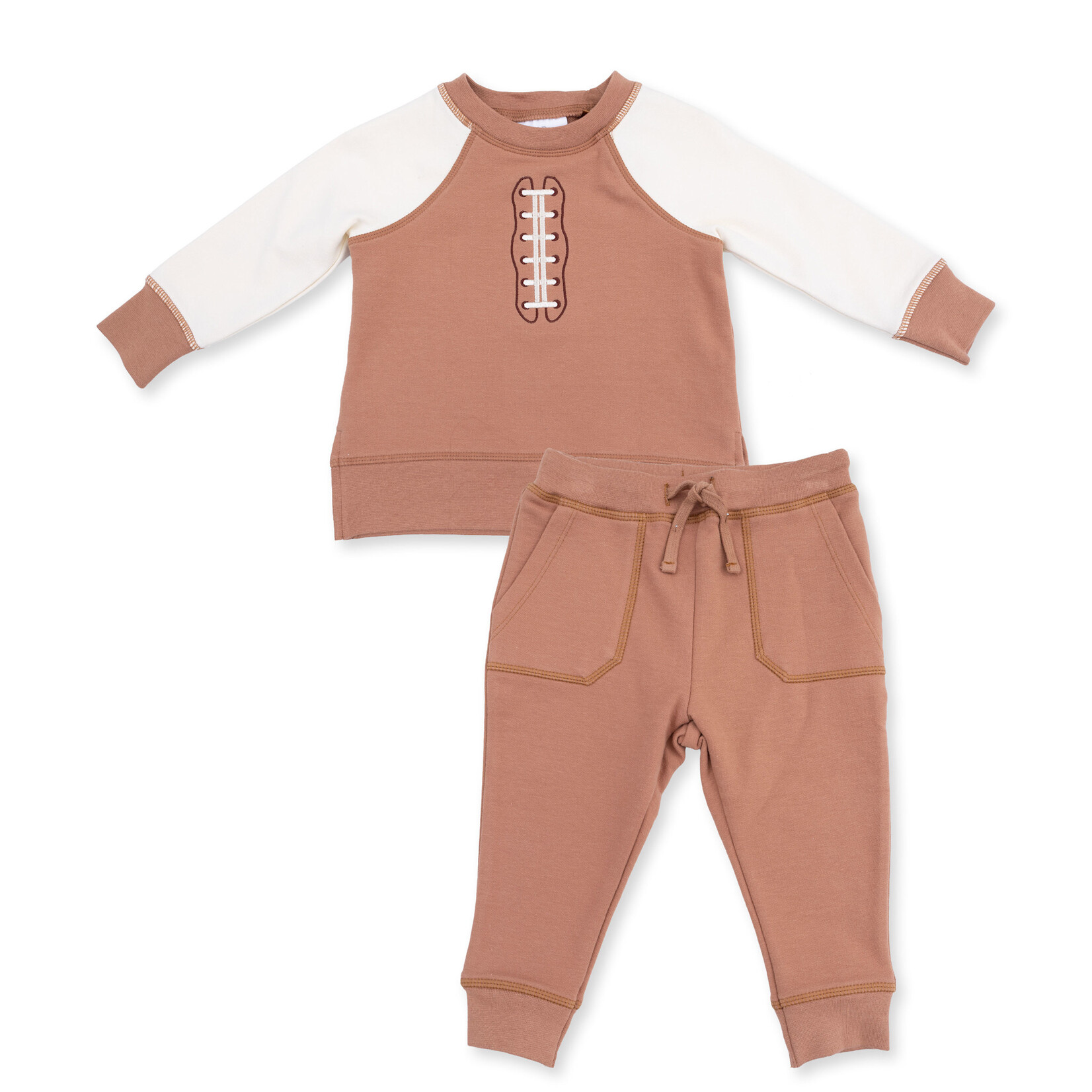 Angel Dear Sweatshirt + Jogger Baby Set | Football Laces