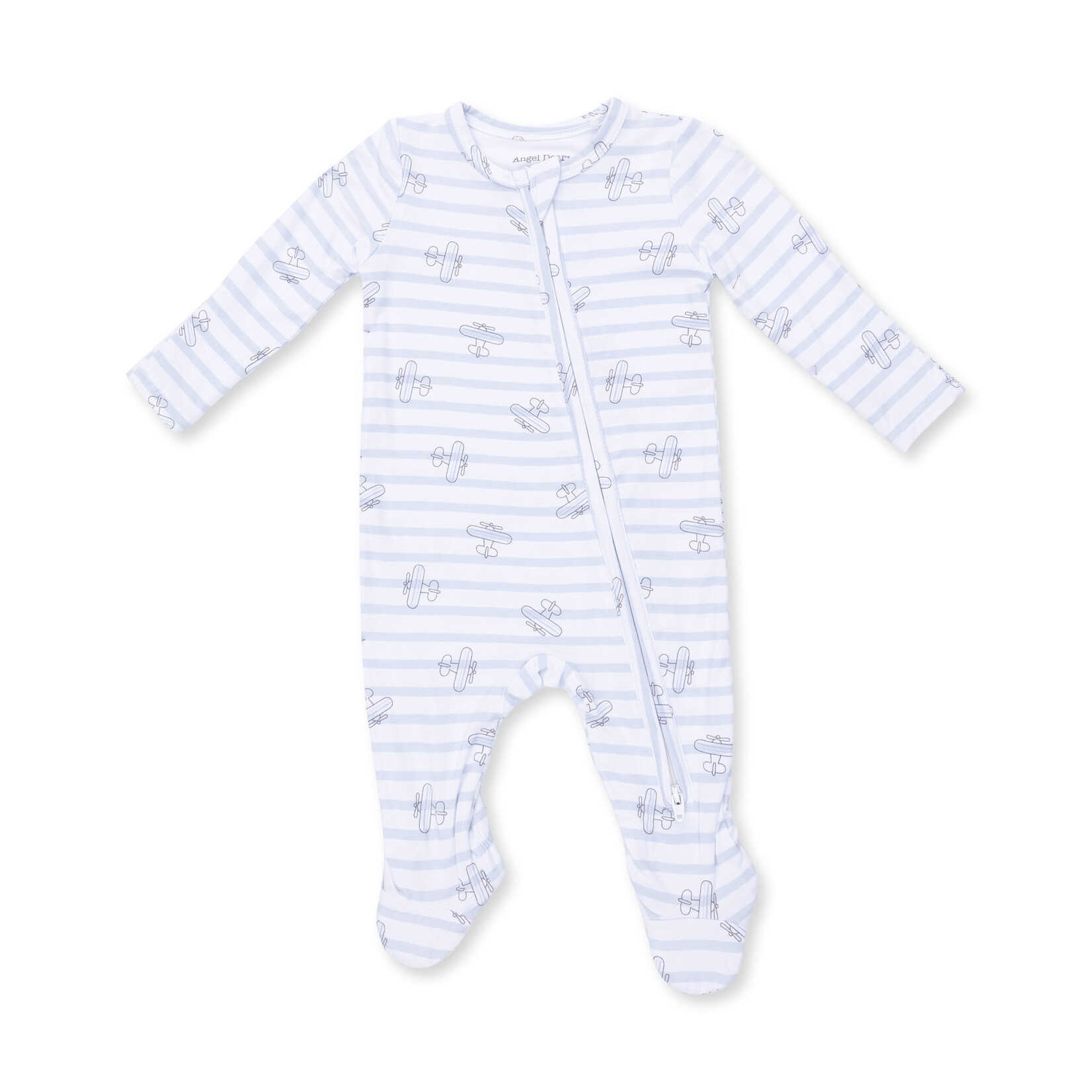 Angel Dear 2 Way Zipper Footie | Airplane Stripe
