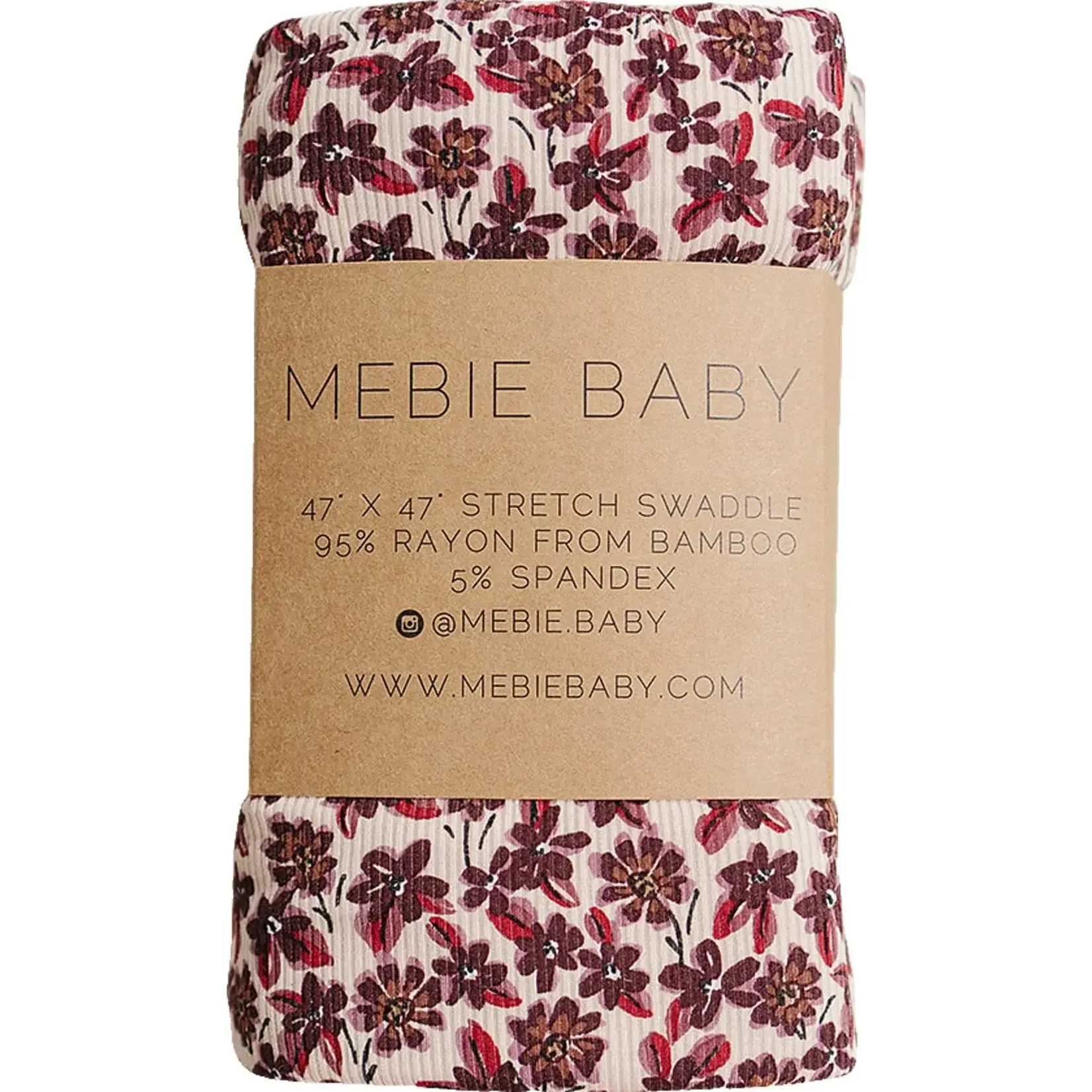 Mebie Baby Bamboo Stretch Ribbed Swaddle - Antique Floral