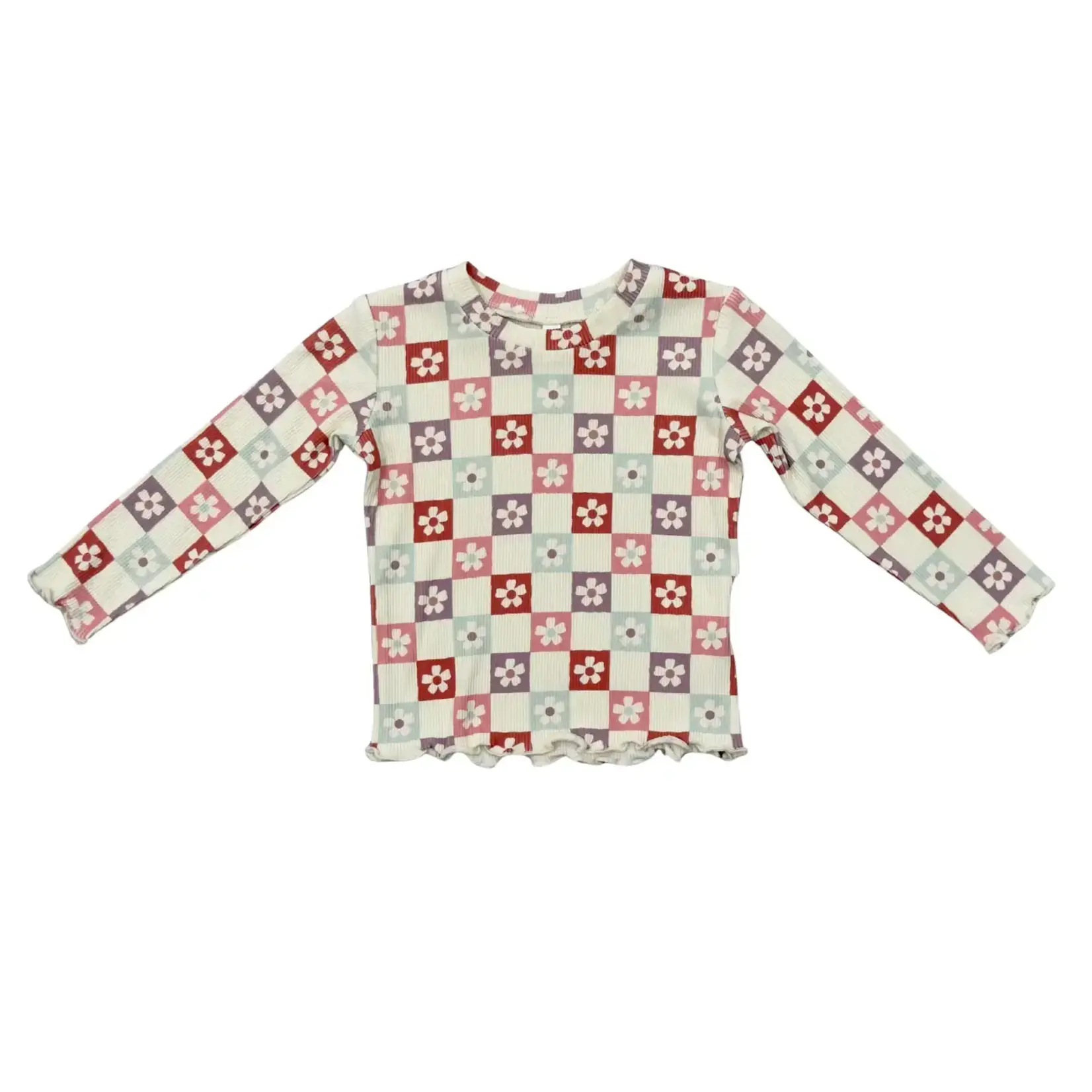 babysprouts clothing company Lettuce Hem Tee | Wavy Daisy Checkered