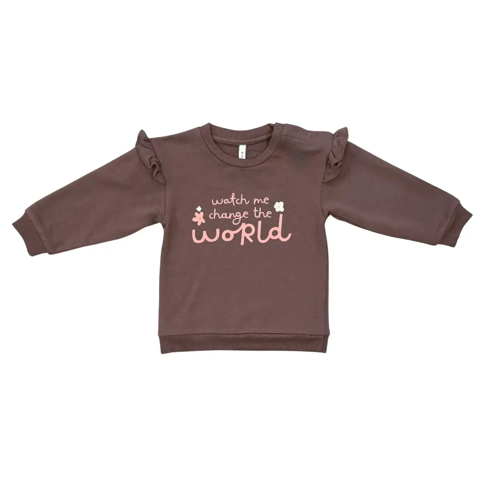 babysprouts clothing company Ruffle Sweatshirt Baby Girl | Watch Me Change The World