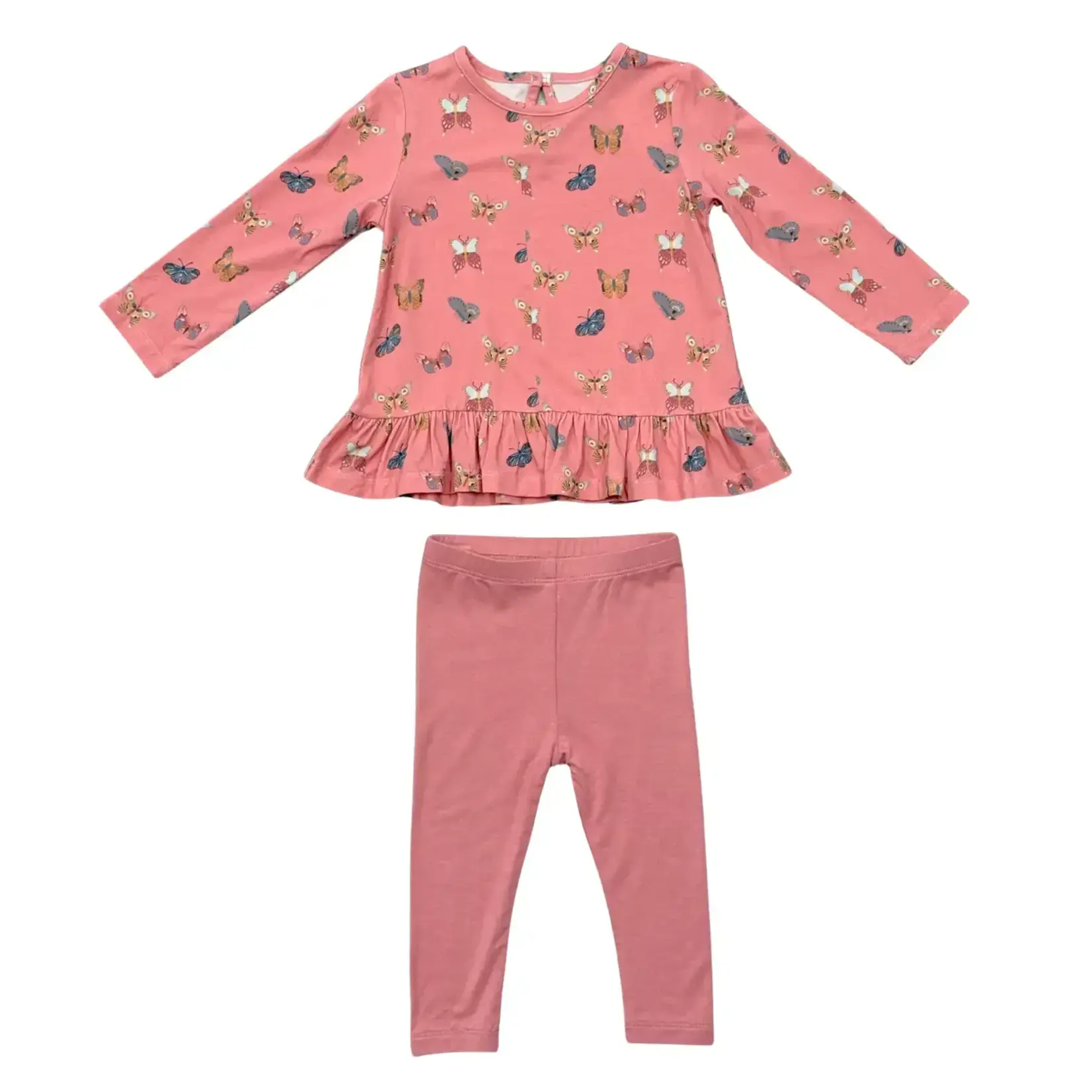 babysprouts clothing company Baby Girl Peplum Top Set | Butterfly Bloom