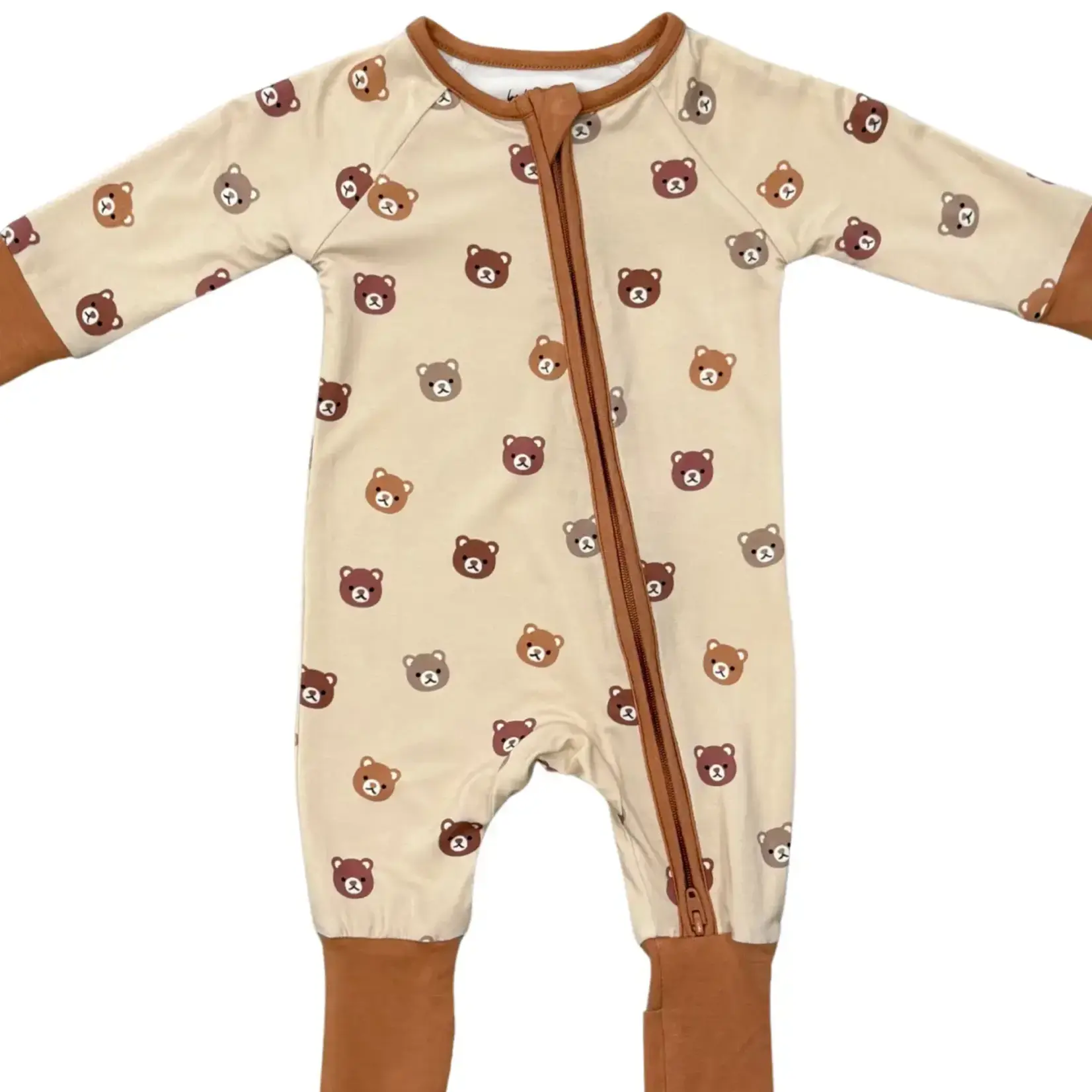 babysprouts clothing company Long Sleeve  Zip Romper | Baby Bear