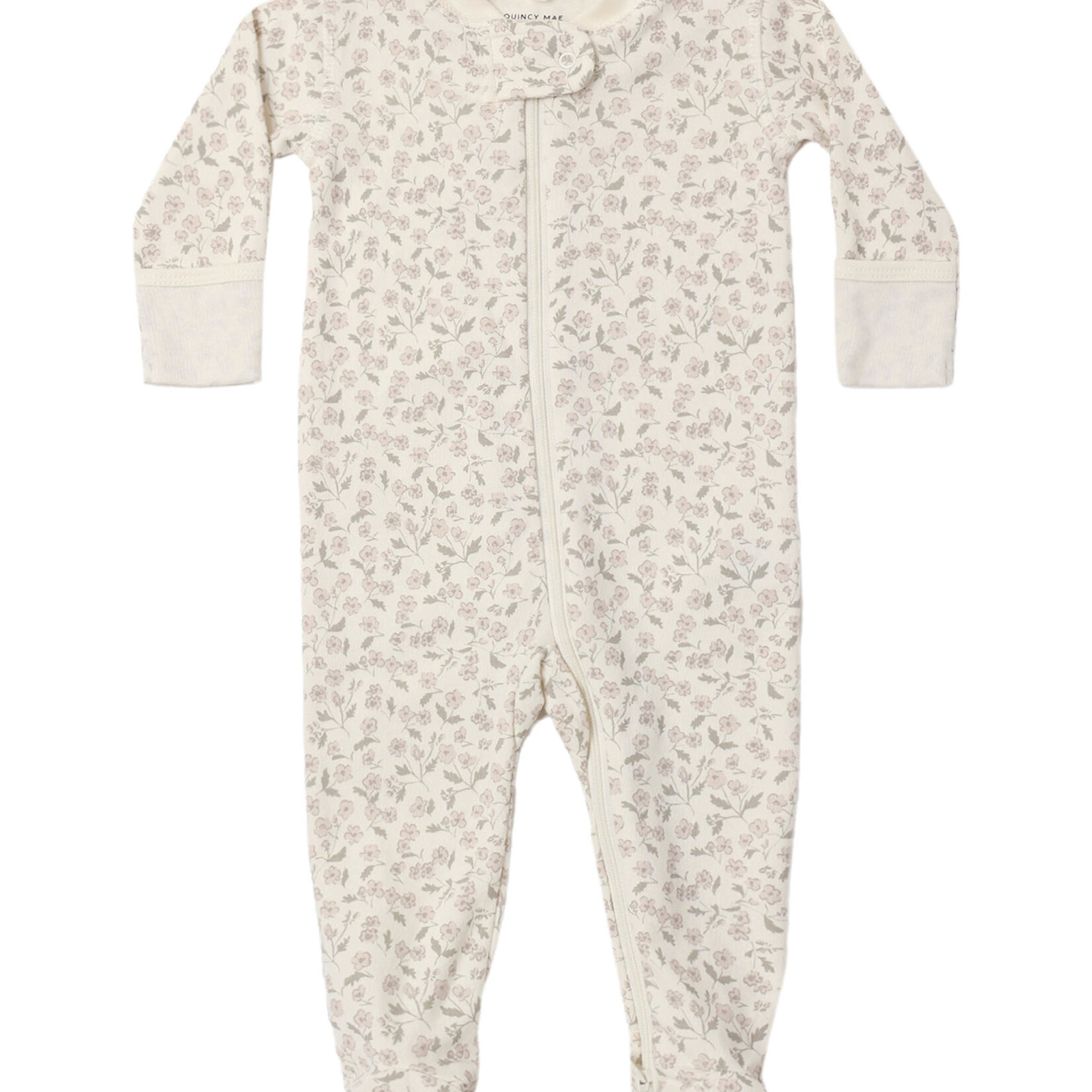 Quincy Mae Zip Long Sleeve Sleeper Footie | Floret Organic