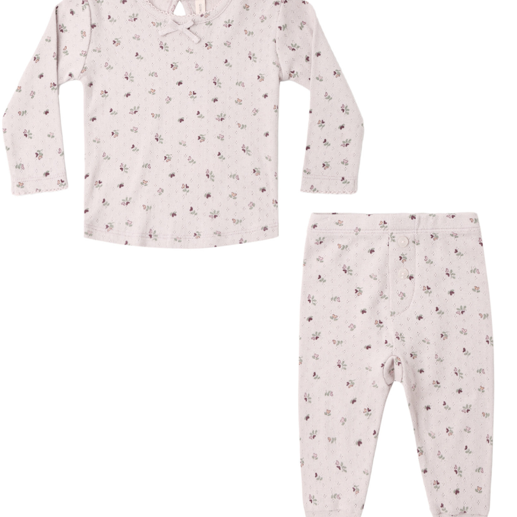 Quincy Mae Pointelle LS Tee + Legging | Heart Ditsy
