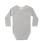 Quincy Mae Waffle LS Bodysuit | Midnight Microstripe