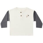 Quincy Mae Long Sleeve Henley Tee | Midnight