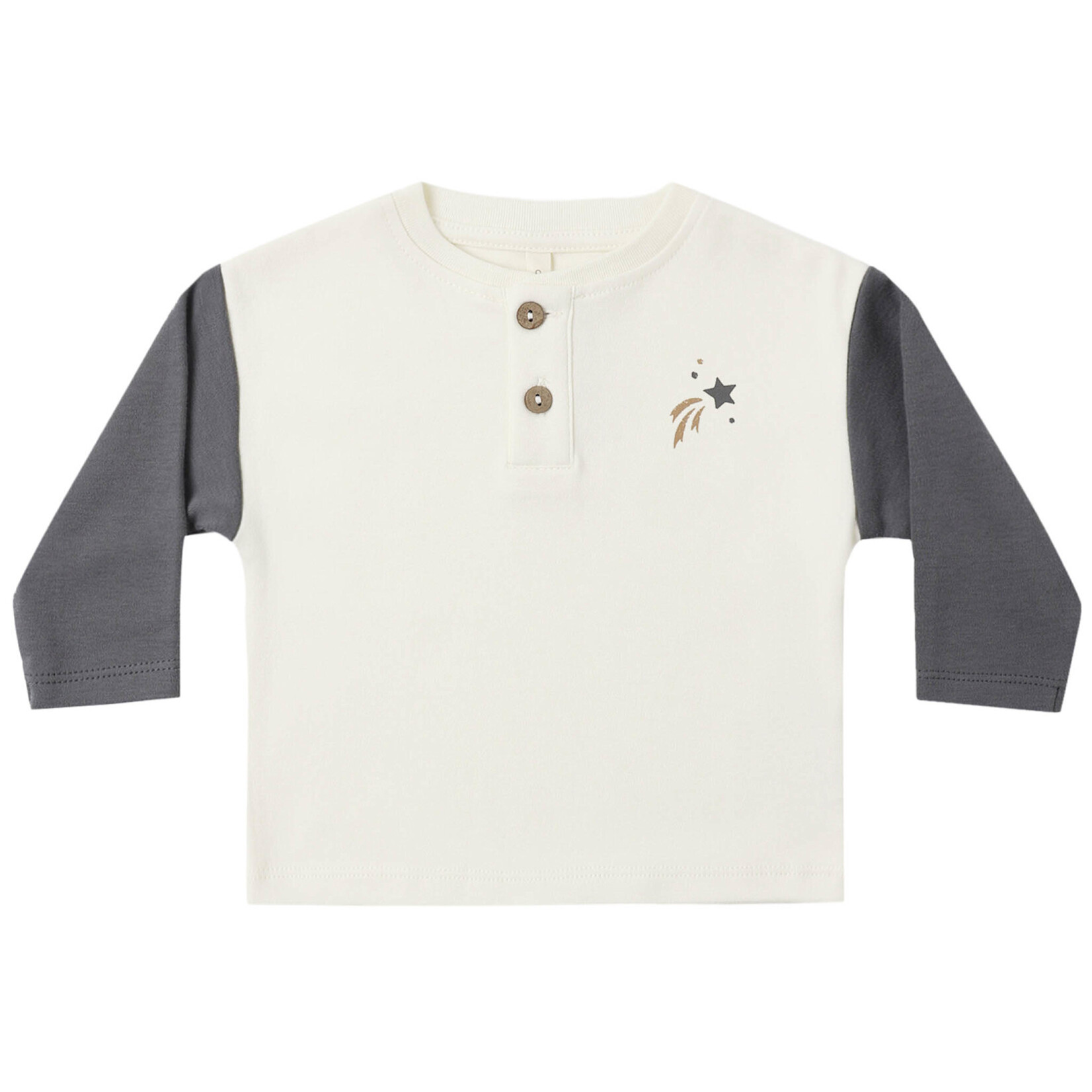 Quincy Mae Long Sleeve Henley Tee | Midnight