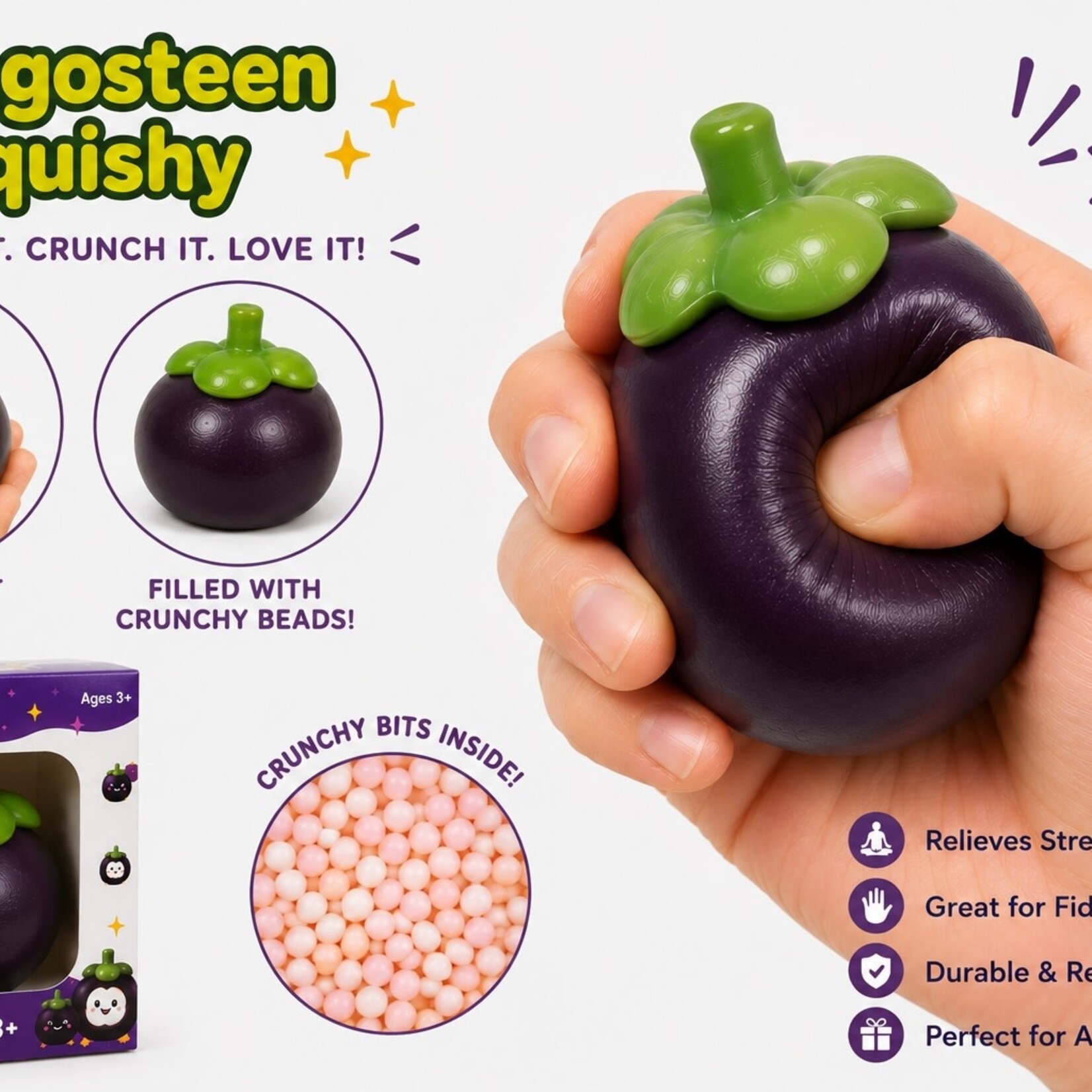 Kicks and Giggles Crunchy Mangosteen | Squishy