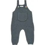 Mebie Baby Charcoal Knit Pocket Long Overalls