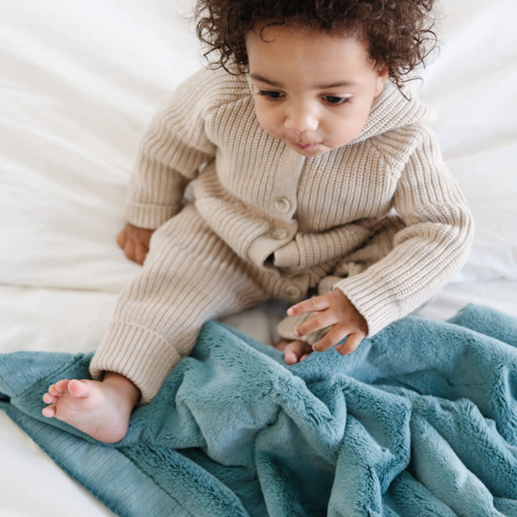 Saranoni Receiving Blanket Mineral Blue Lush