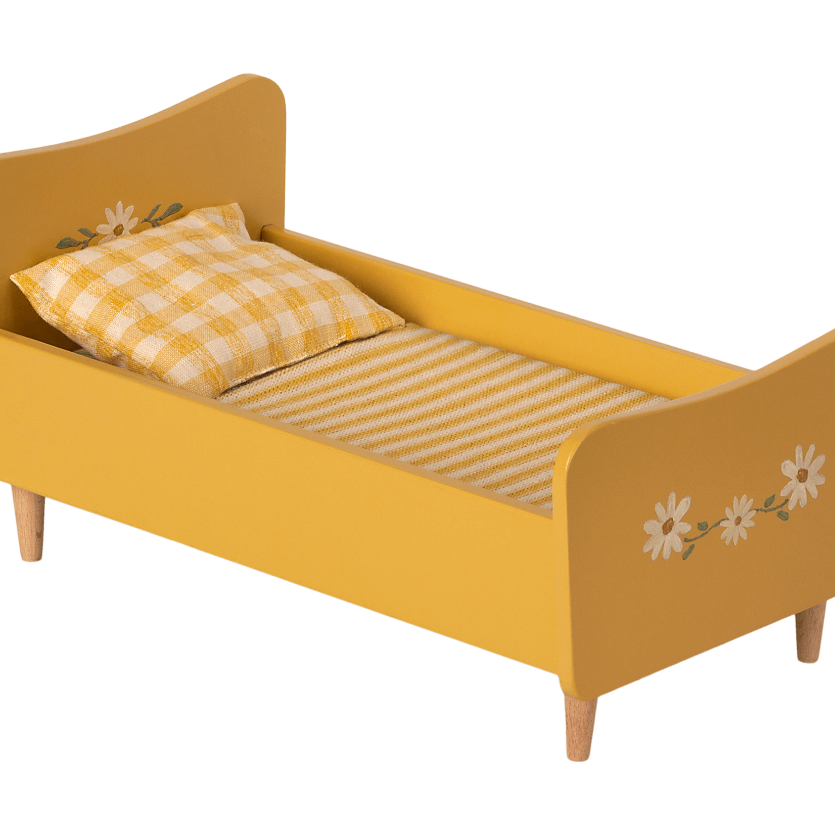 Maileg Wooden bed, Mini - Yellow