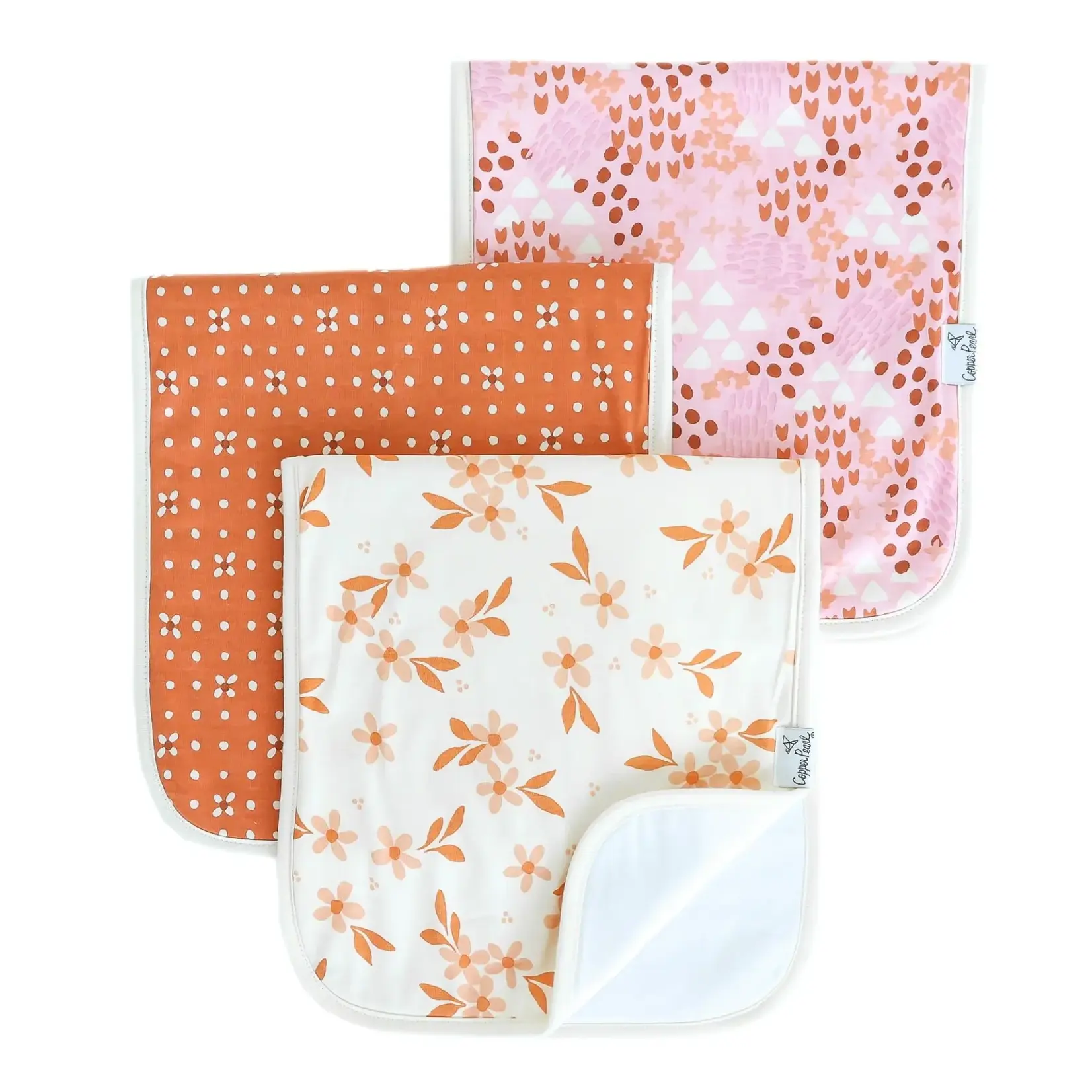 Copper Pearl Premium Burp Cloths - Rue