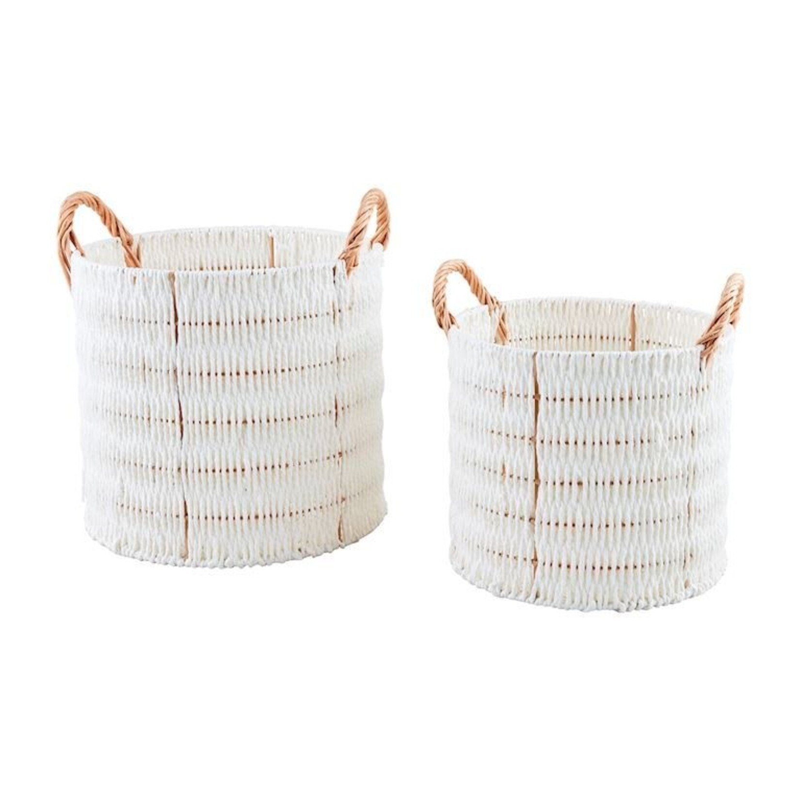 Mud Pie White Rope Basket | Small
