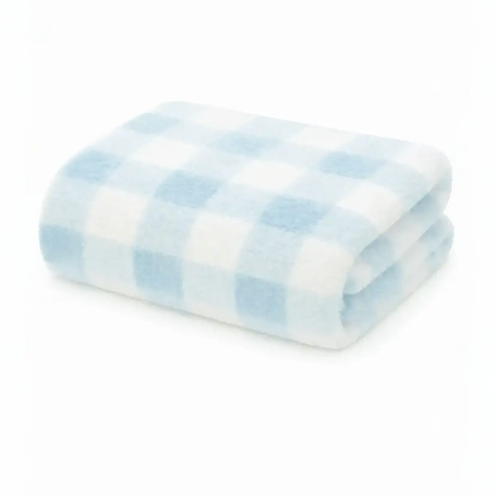 SpearmintLOVE Phufy Bliss Gingham Blanket - Cloud Blue