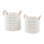 Mud Pie White Rope Basket | Large
