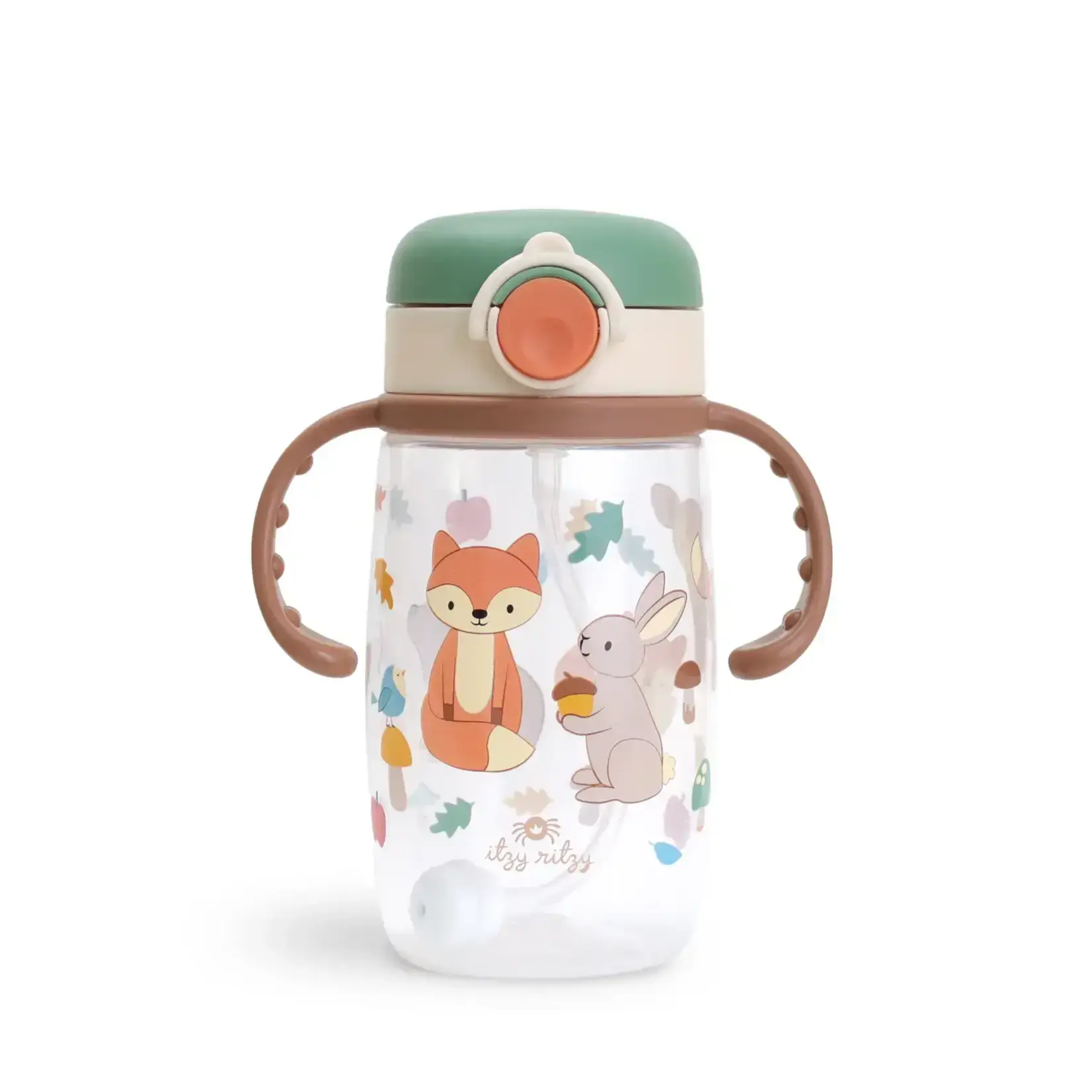 Itzy Ritzy Itzy Sip- Straw Cup with Snap-Close Lid | Woodland