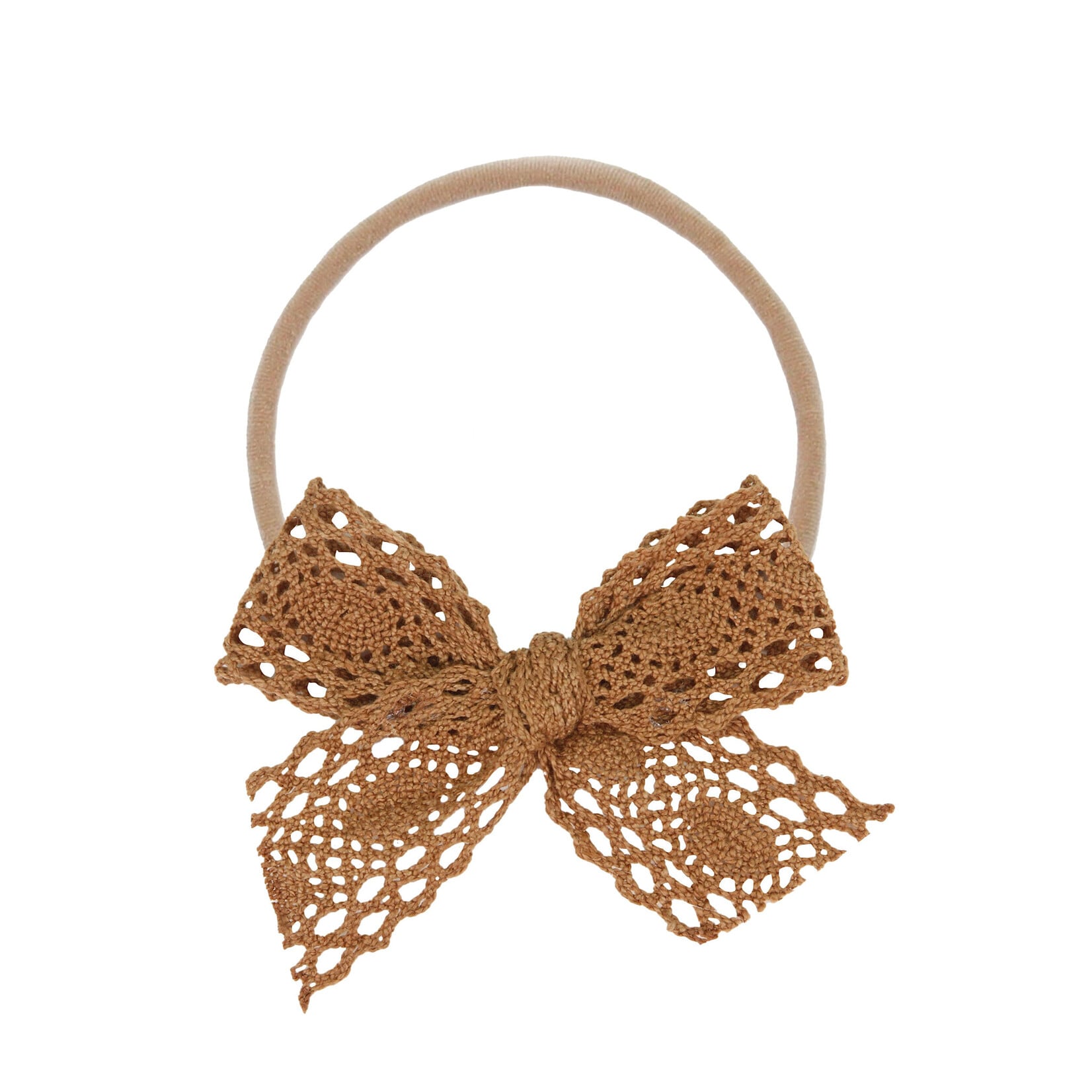 Lou Lou and Company Lace Bow Headband | Camel Crochet