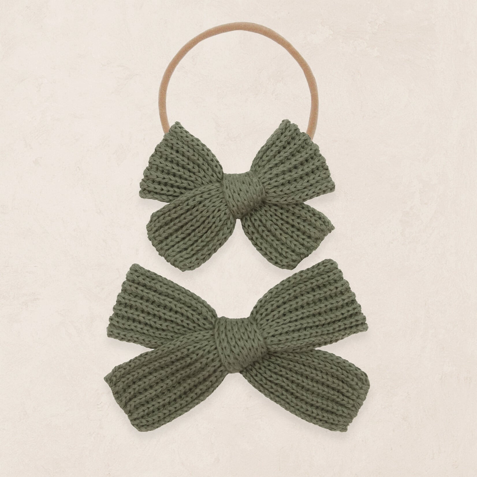 Lou Lou and Company Sweater Bow Chunky Knit Headband | Olive