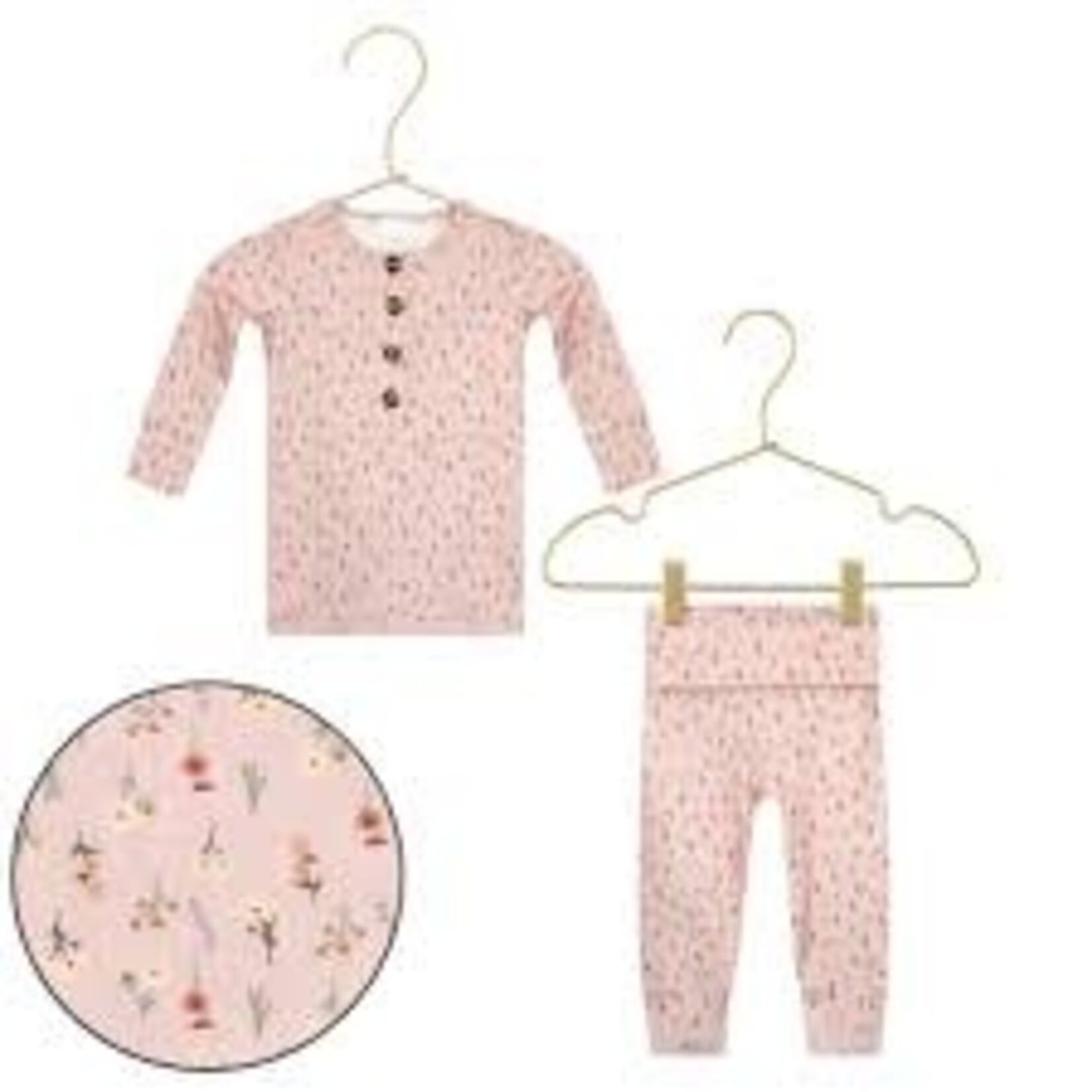 Lou Lou and Company Top + Bottoms Set - Mila (Pink with Flowers)  12-24M