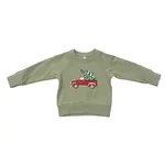 babysprouts clothing company Raglan Sweatshirt | Christmas Truck