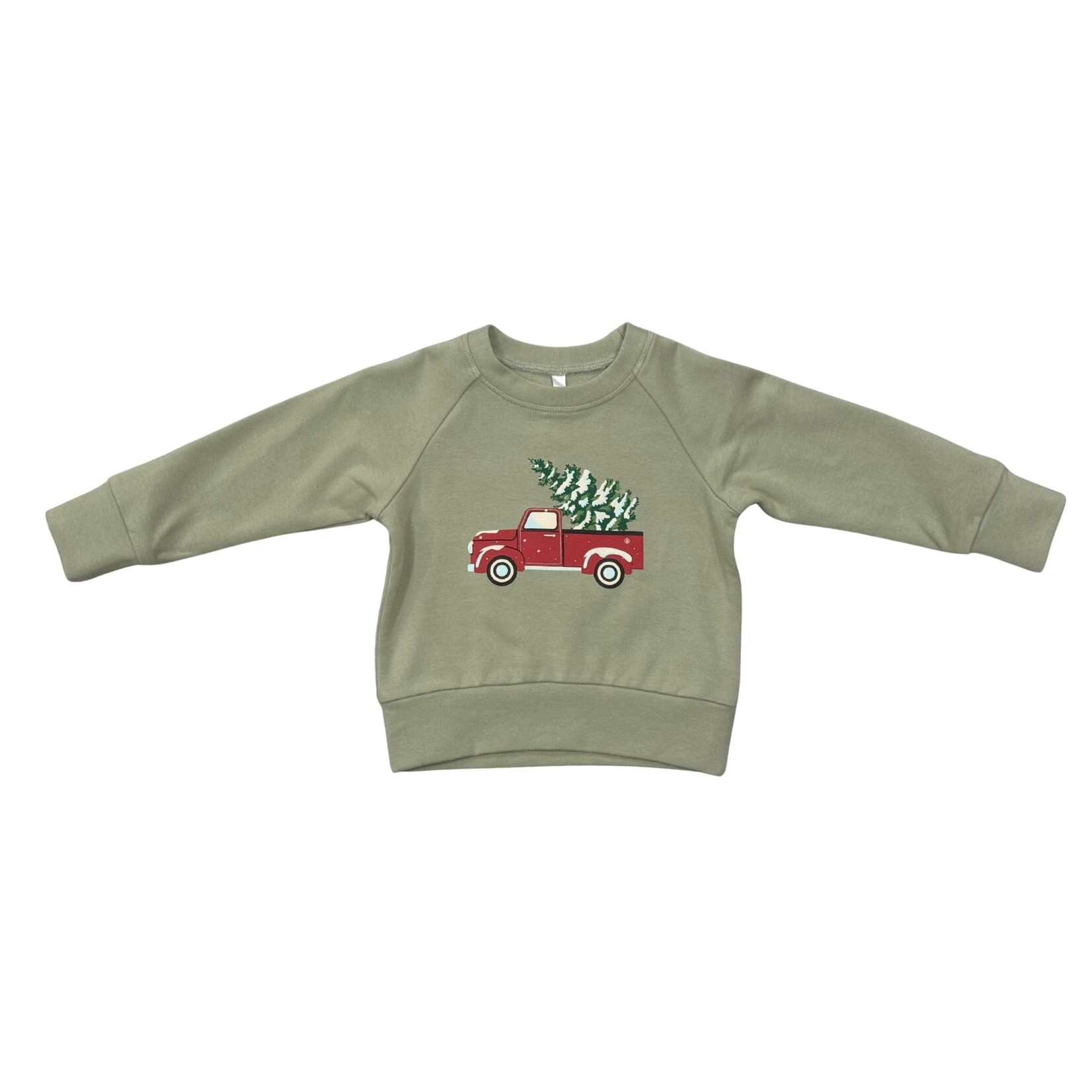 babysprouts clothing company Raglan Sweatshirt Baby | Christmas Truck
