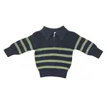 babysprouts clothing company Zip Up Sweater | Evergreen Stripe