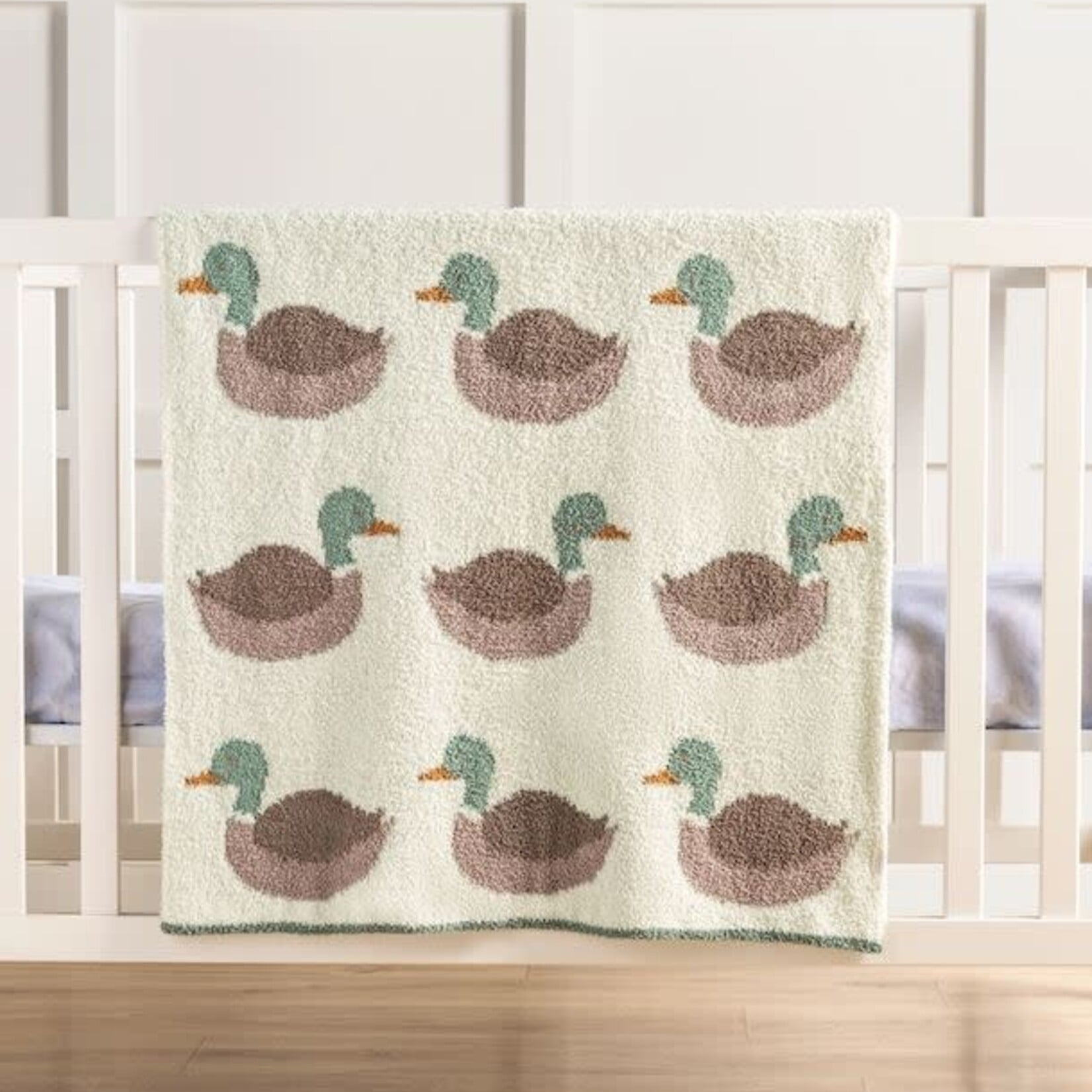 Mud Pie Mallard Duck Chenille Blanket