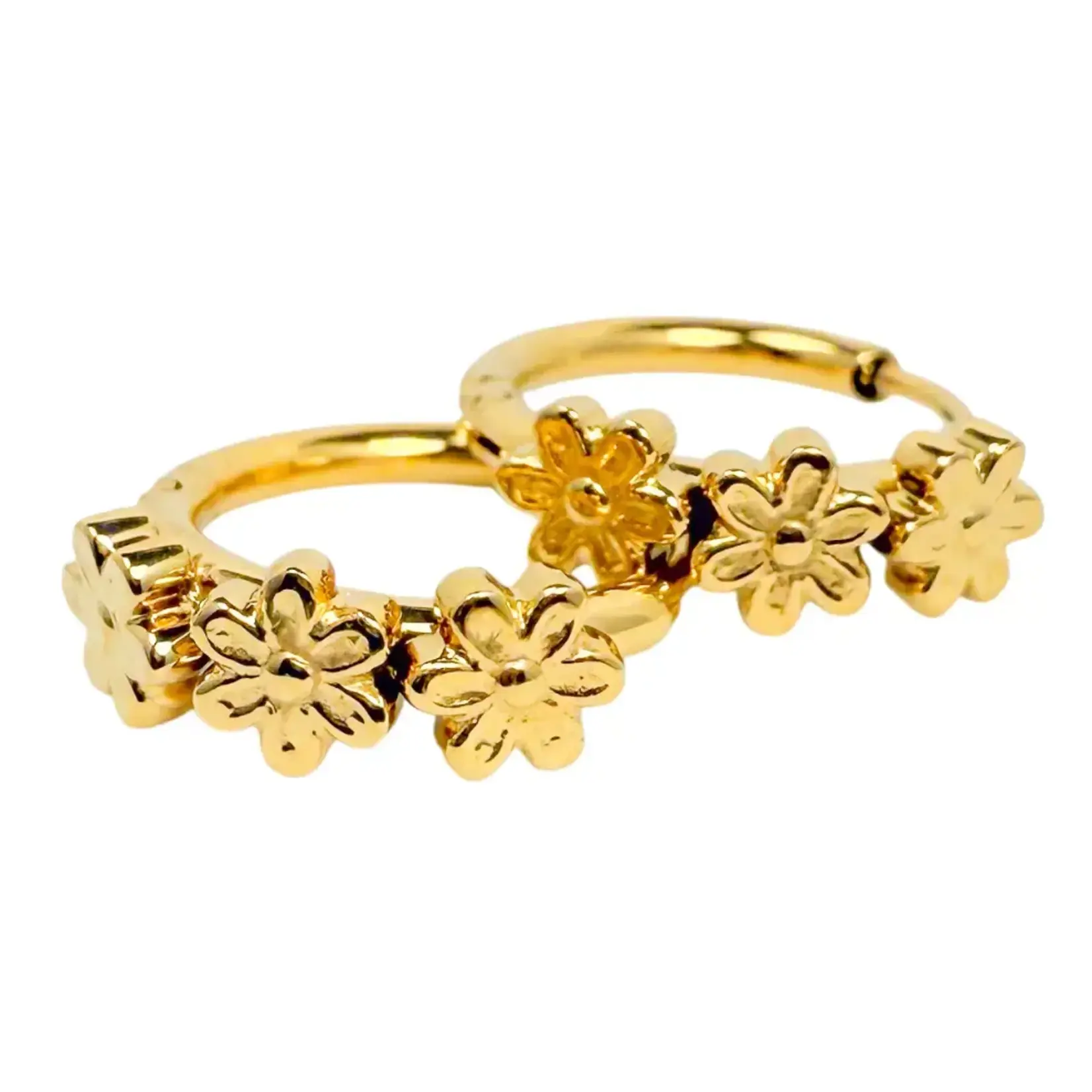 Kicks and Giggles Gold Daisy Flower   | Earrings