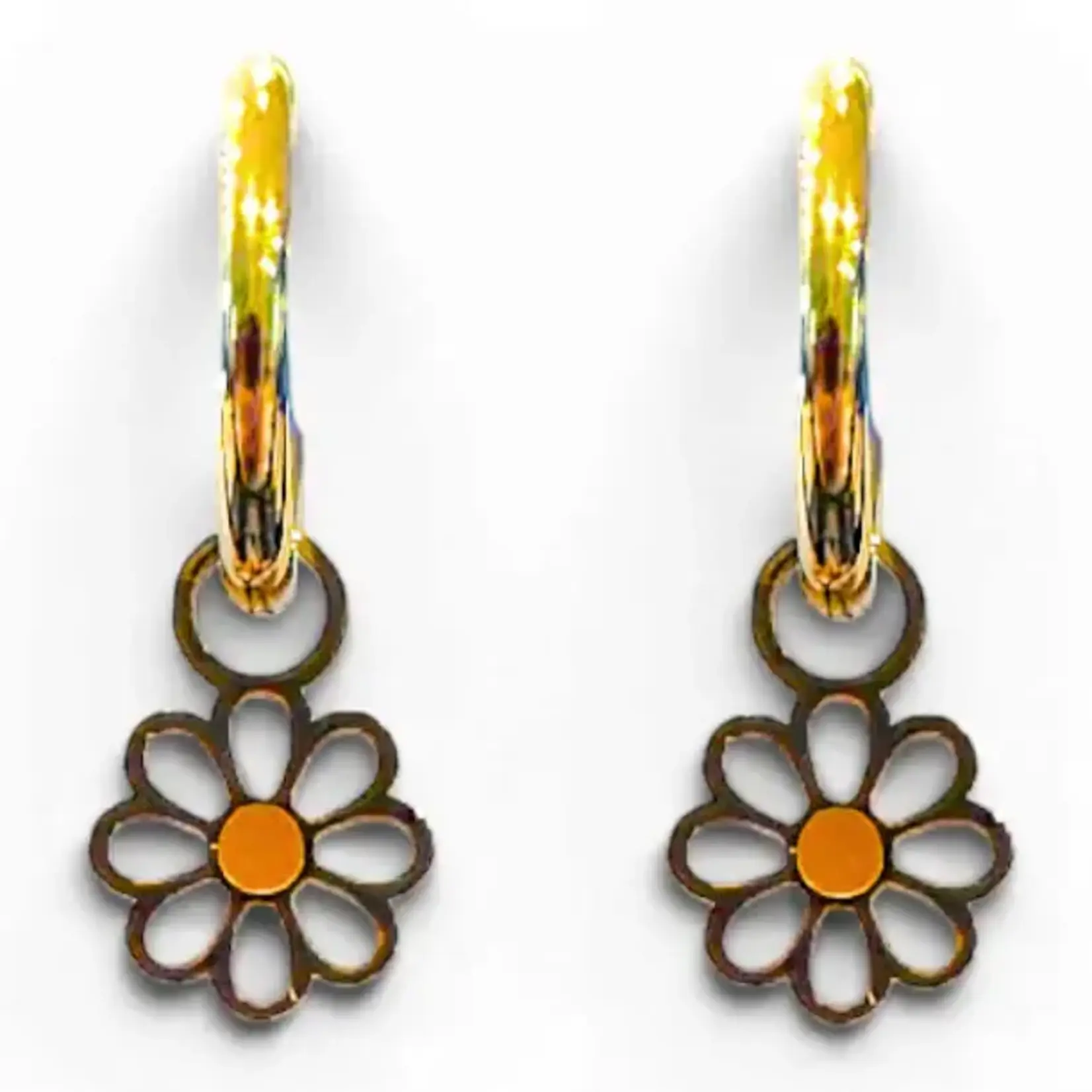 Kicks and Giggles Daisy Charm Hoops   | Earrings
