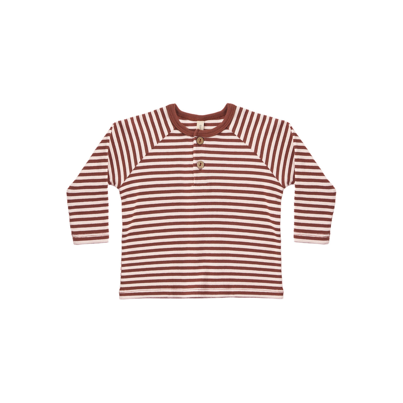 Quincy Mae Henley Knit Top | Candy Stripe