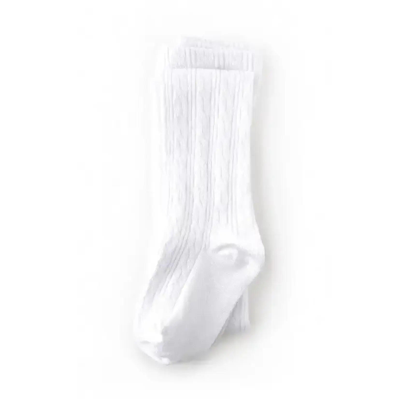 Little Stocking Co. Cable Knit Tights  | White