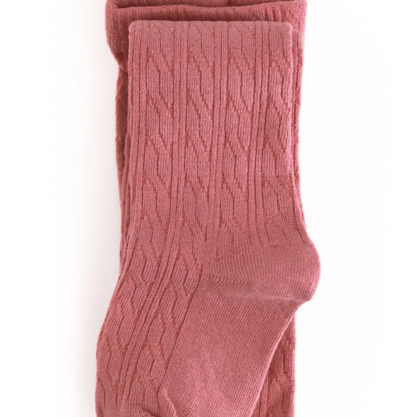 Little Stocking Co. Cable Knit Tights | Old Rose