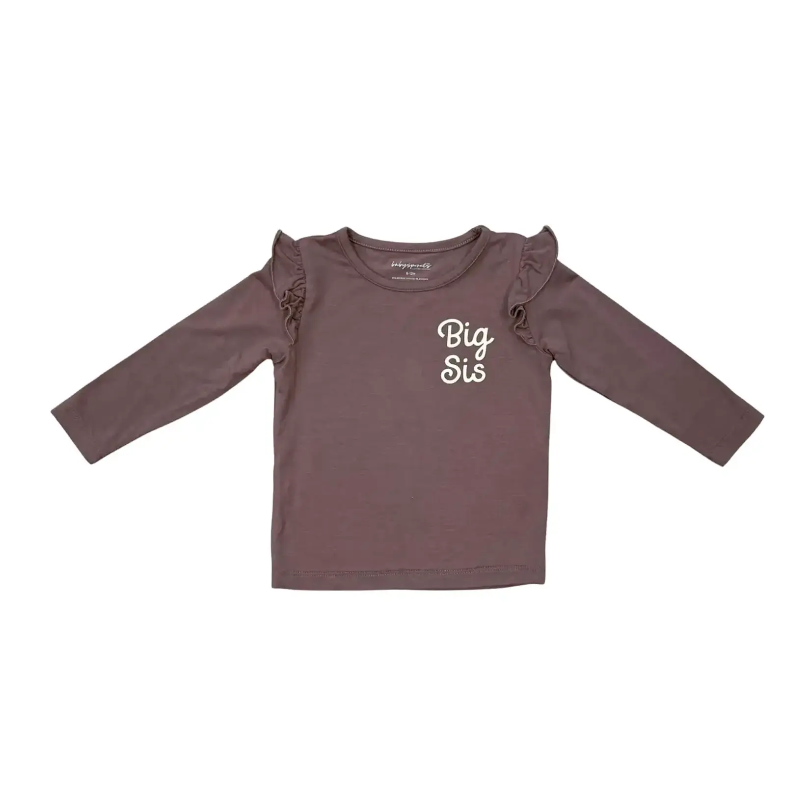 babysprouts clothing company Long Sleeve Ruffle Top | Big Sis | Plum