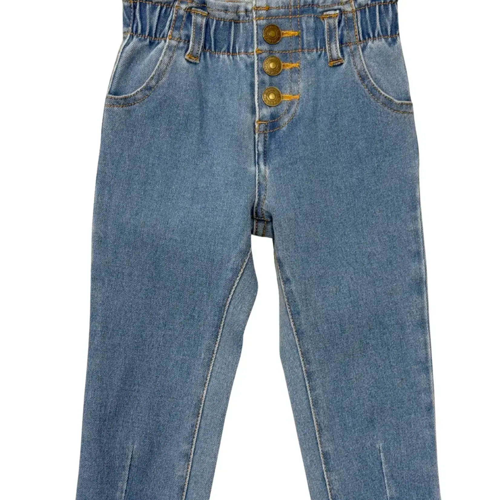 babysprouts clothing company Paperbag Denim Jeans | Mid Blue Wash