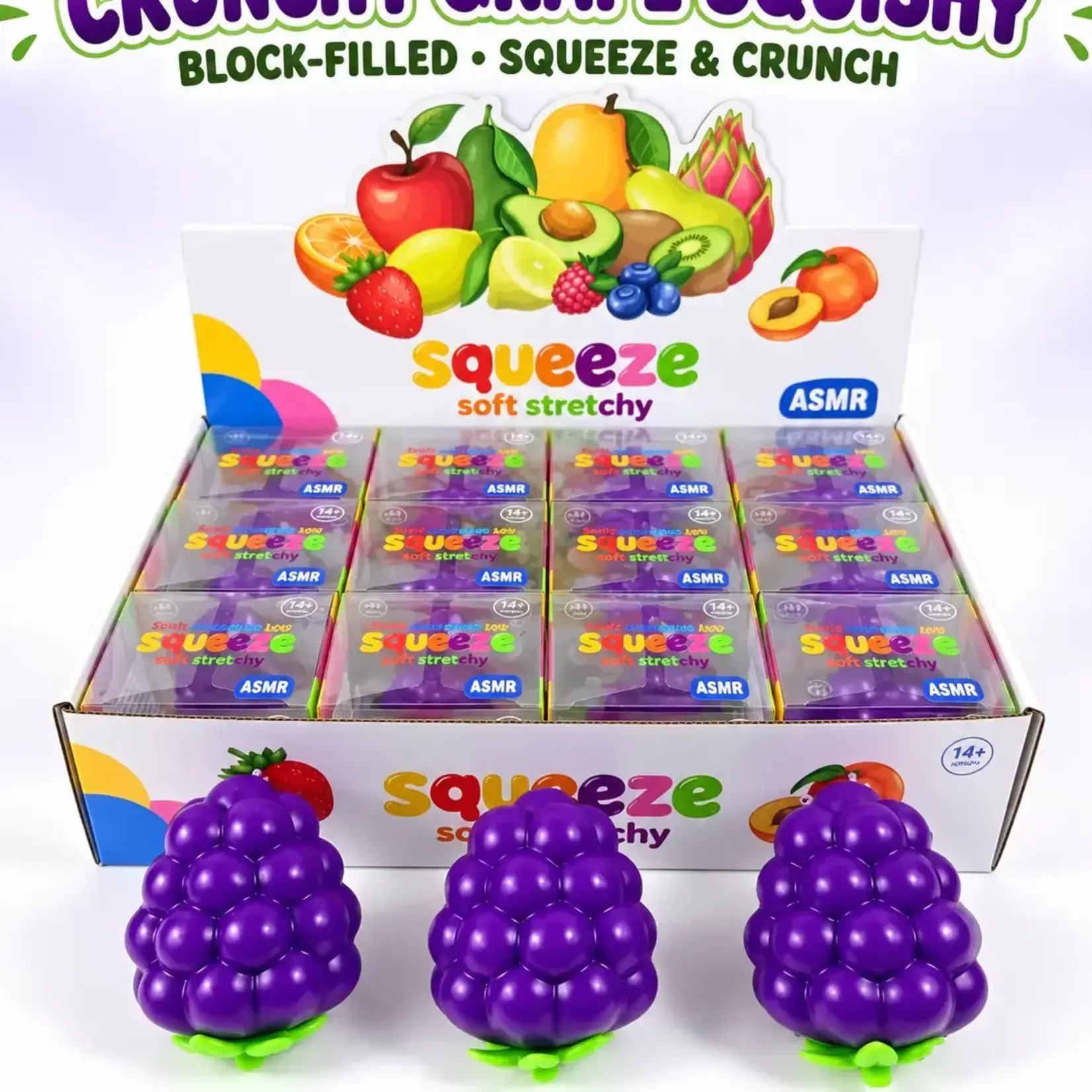 Kicks and Giggles Crunchy Grape Block-Filled | Squishy