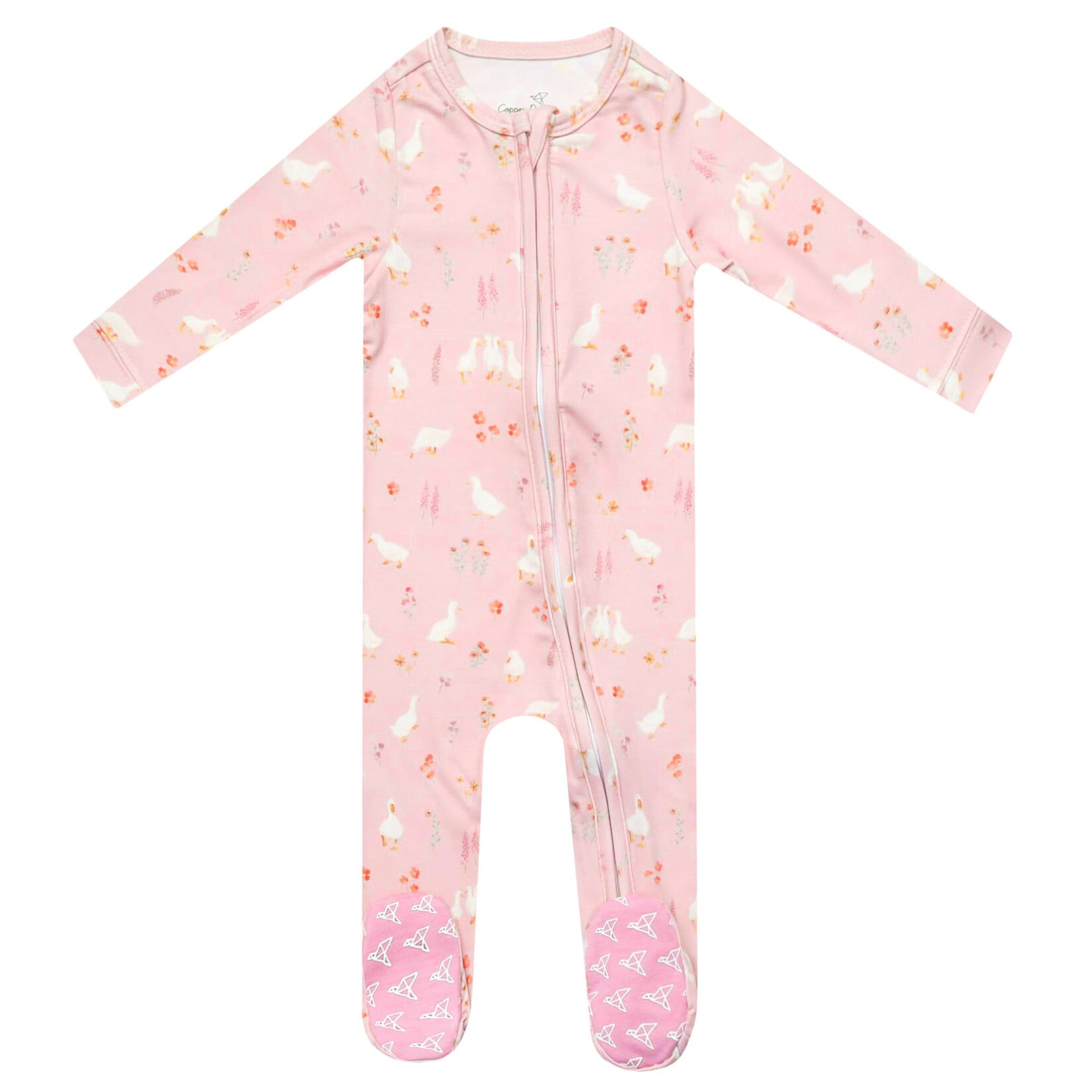 Copper Pearl Convertible Zip-Up Footie - Gigi