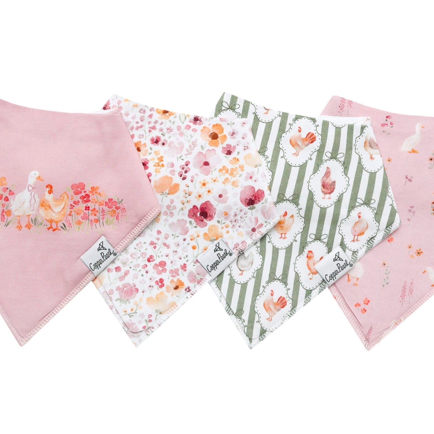Copper Pearl Baby Bandana Bibs - Gigi - 4 pack