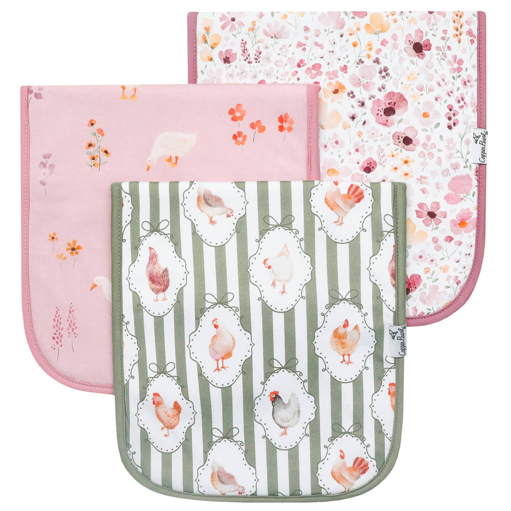 Copper Pearl Premium Burp Cloths - Gigi
