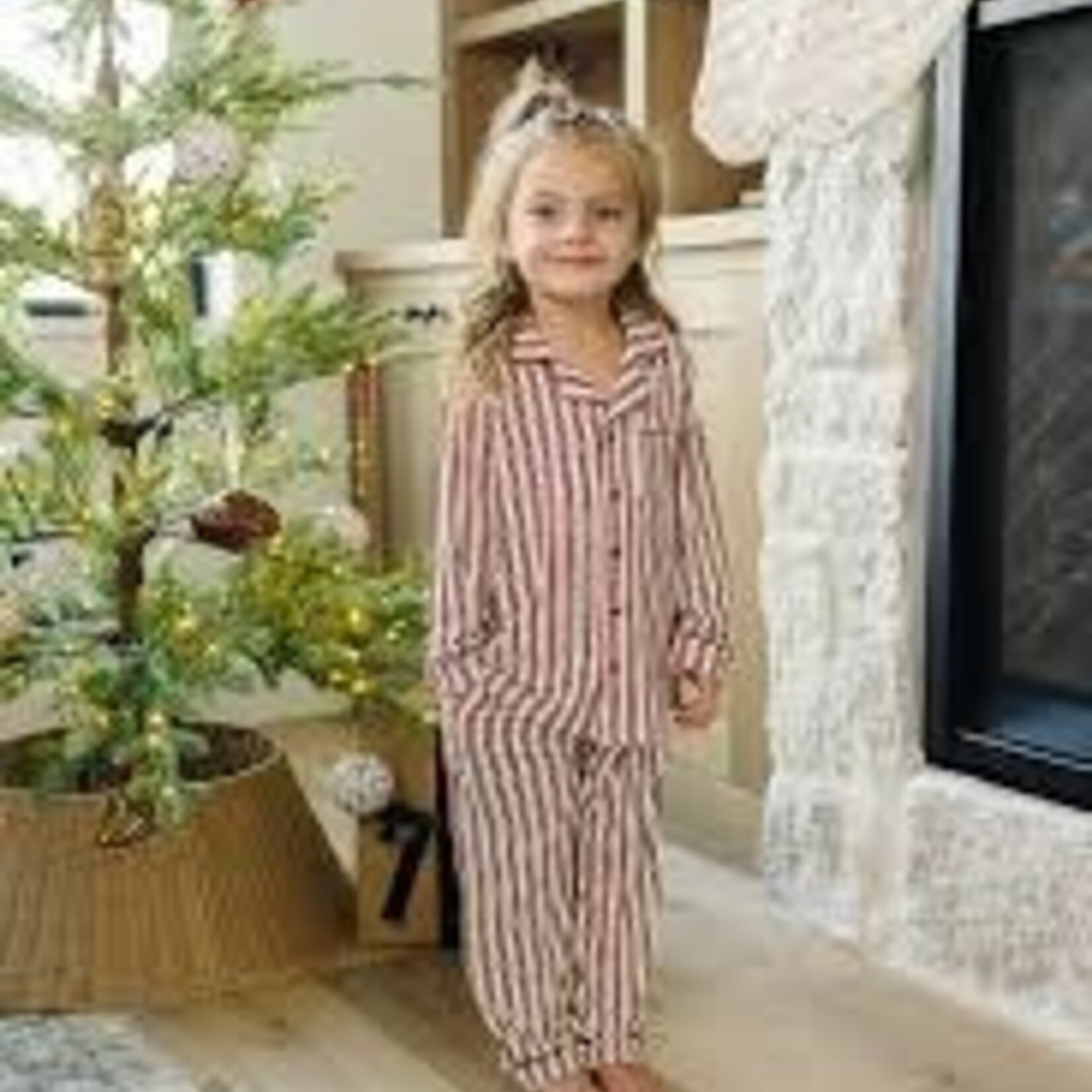 Mebie Baby Holiday Collared Set | Red Stripes