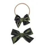 Lou Lou and Company Velvet Bow Headband Small | Olive