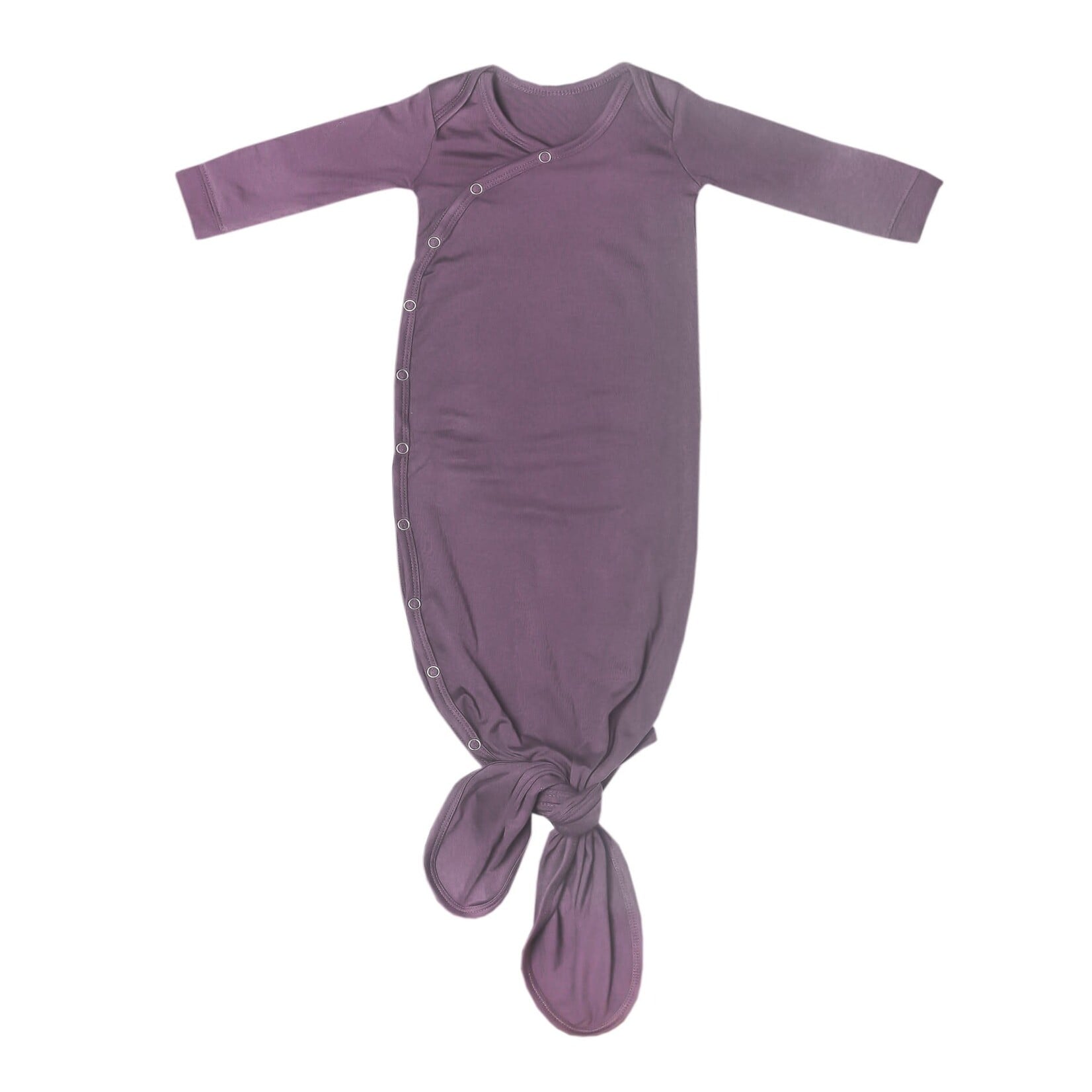 Copper Pearl Newborn Knotted Gown - Plum