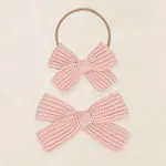 Lou Lou and Company Sweater Bow Chunky Knit Headband | French Pink Small