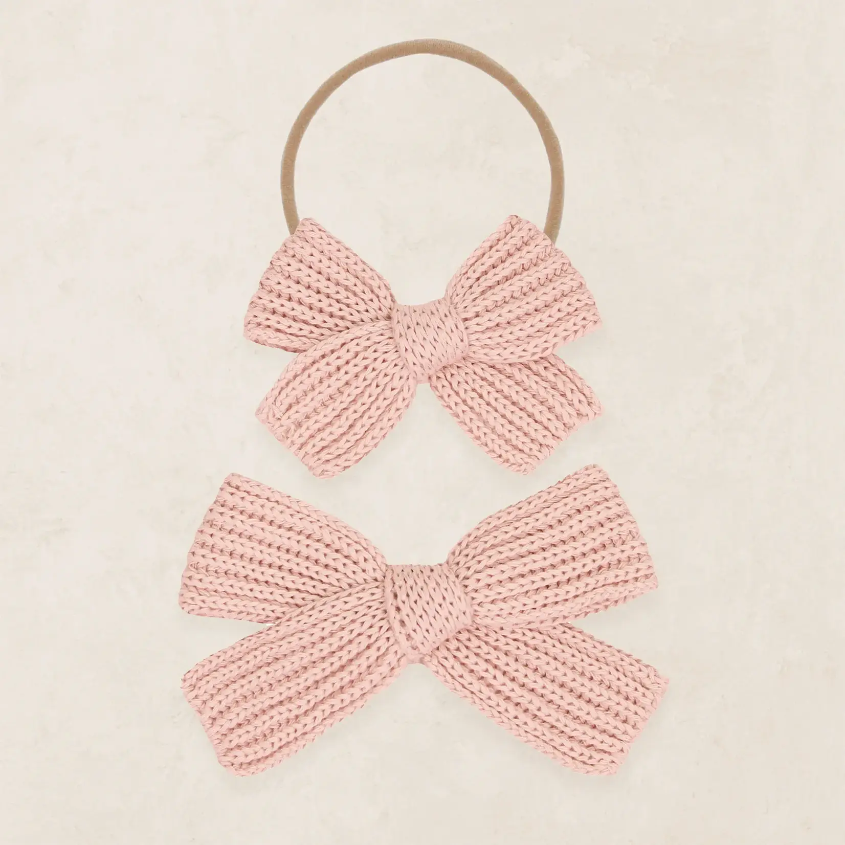 Lou Lou and Company Sweater Bow Chunky Knit Headband | French Pink Small