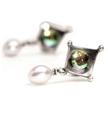 Dichroic Pearl Earrings TAGEA-00054