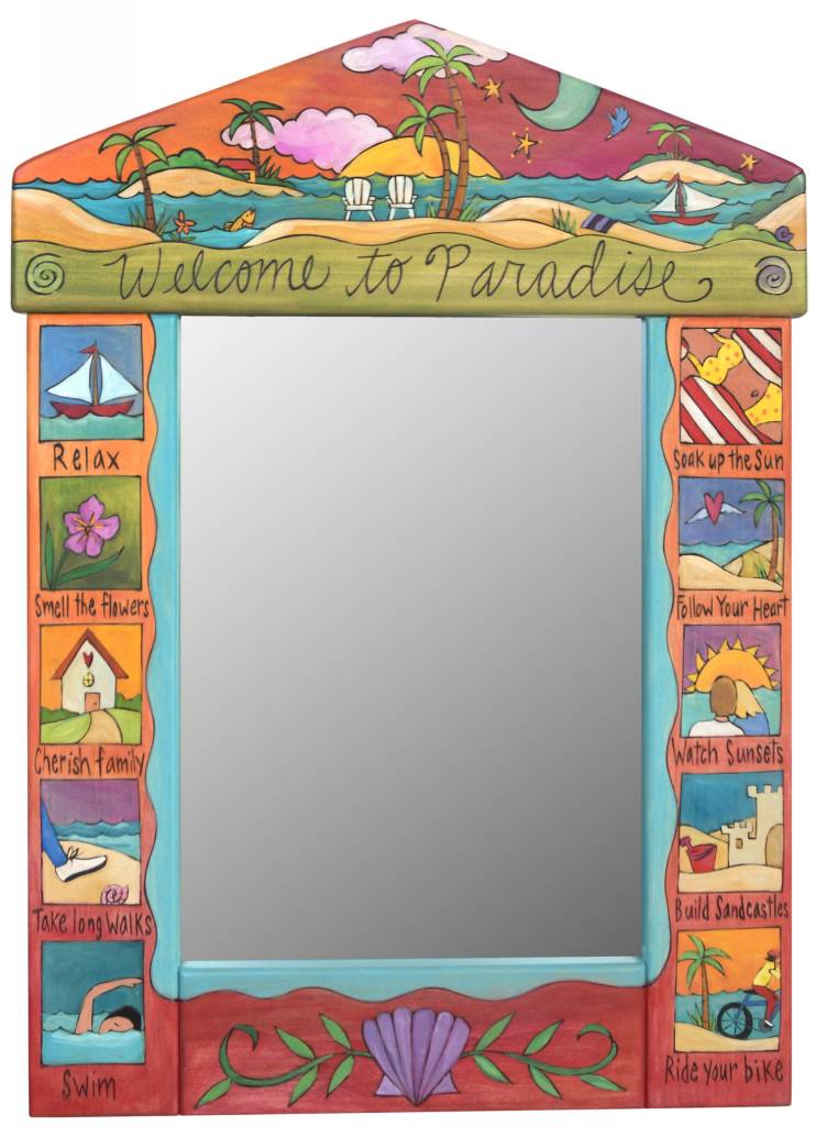 Mirror Welcome to Paradise  (24"x33)