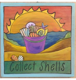 'Collect Shells' Art Plaque 7x7''